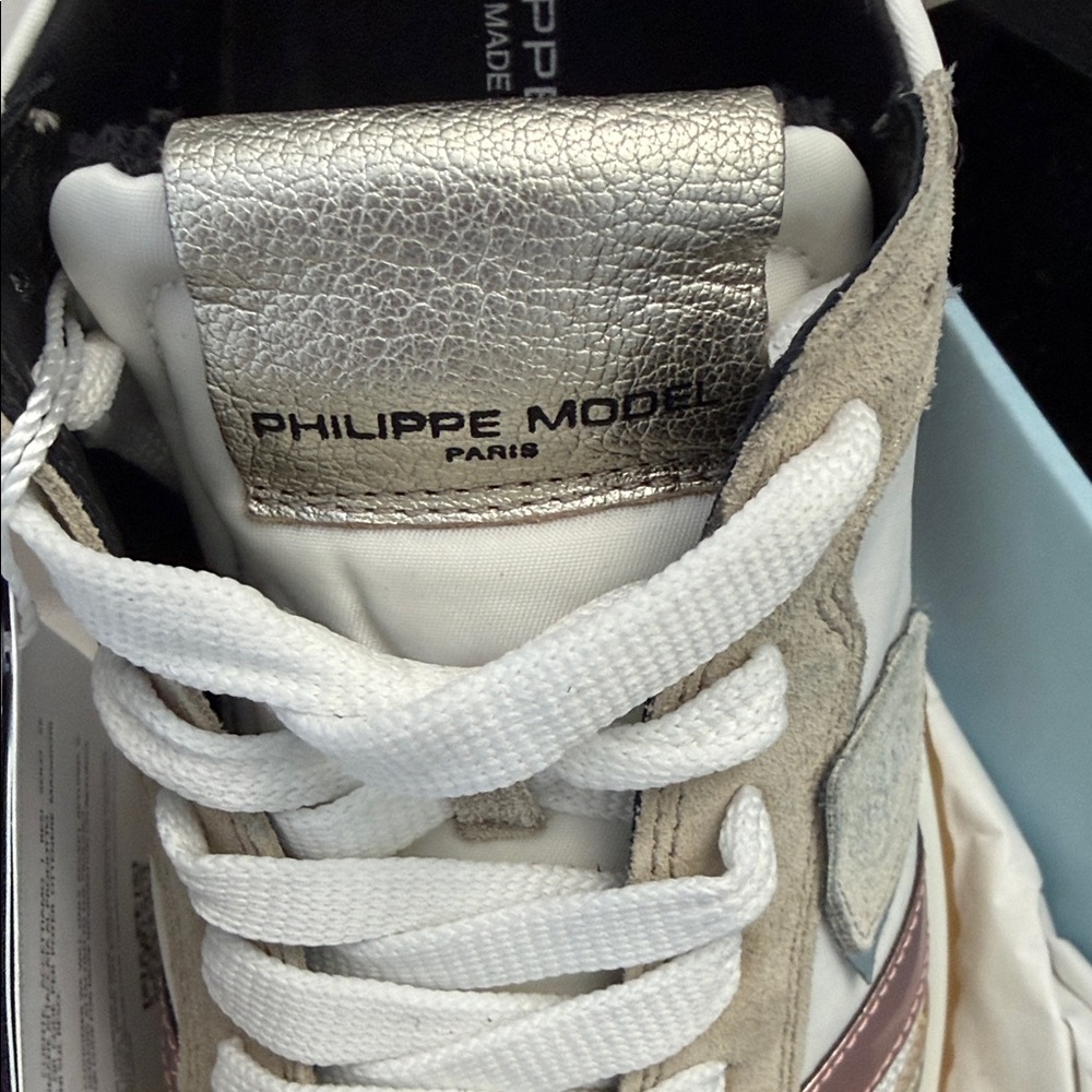 Philippe Model White and Silver/gold Athletic Shoes